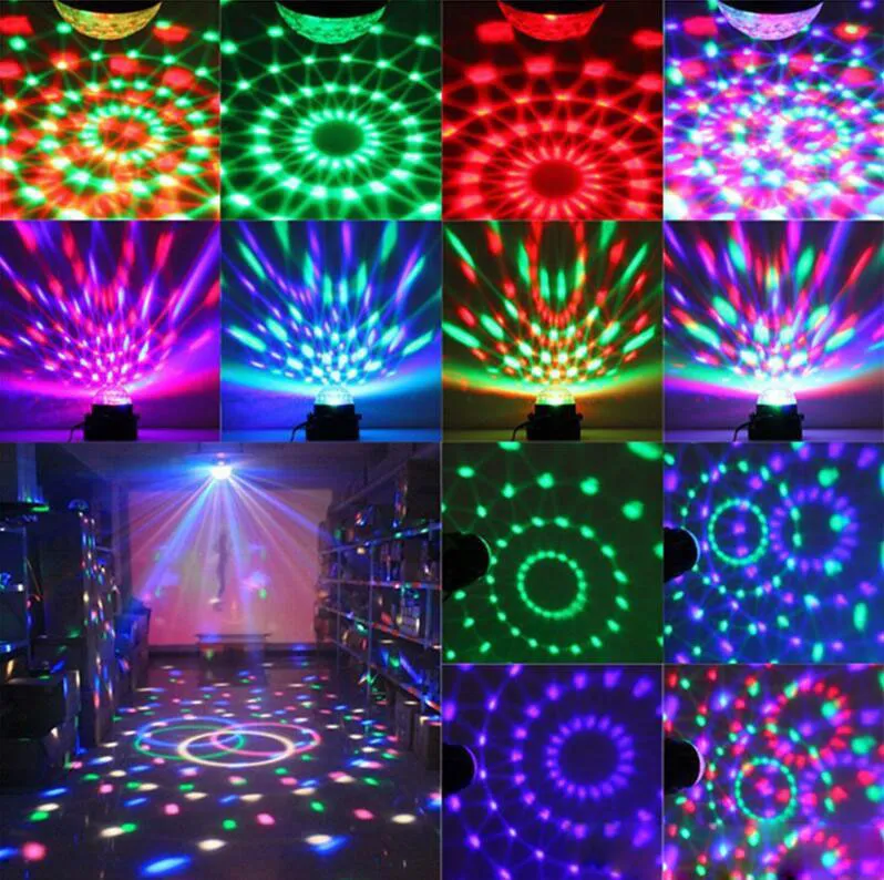 Mini RGB LED Crystal Magic Ball Stage Effect Light Lamp Party Disco Club DJ Bar Light Show 100-240V US Plug