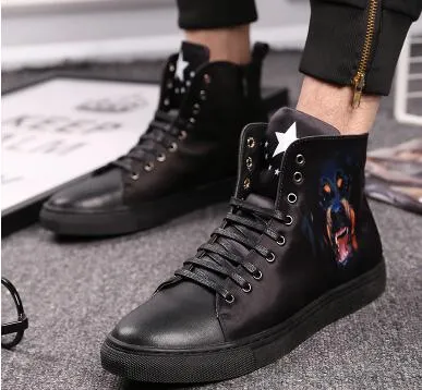 La nouvelle haute qualité populaire mode chaussures décontractées pour hommes printemps automne à lacets hommes appartements bottes hautes