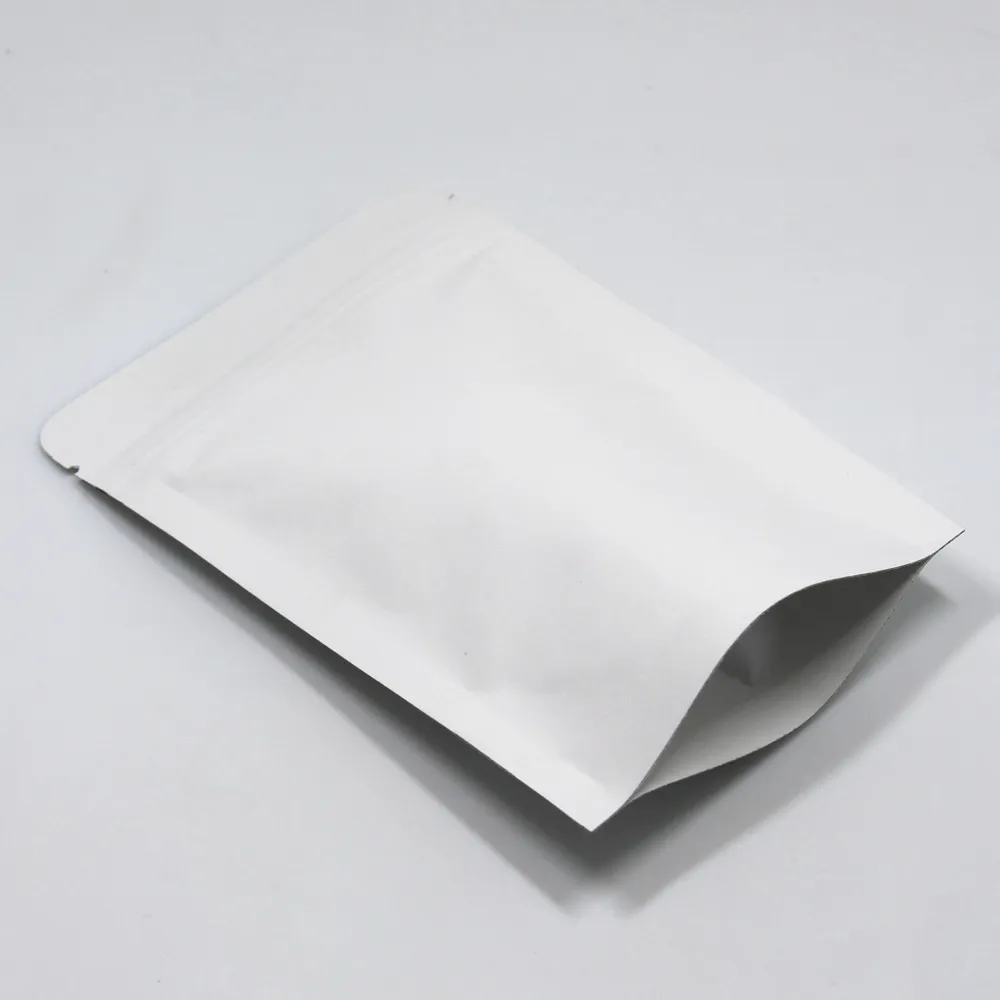 150 шт. / лот Белая крафт-бумага алюминиевая фольга стоит вверх мешок упаковки мешок многоразовый Doypack сумка для хранения Drid Food Snack
