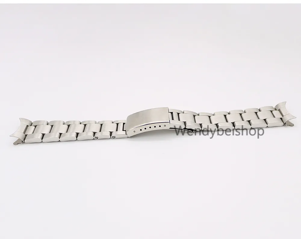 19 20 mm 316l en acier inoxydable à deux tons Gol Silver Watch Band Strap Old Style Bracelet Tool à extrémité courbe creux 5320345