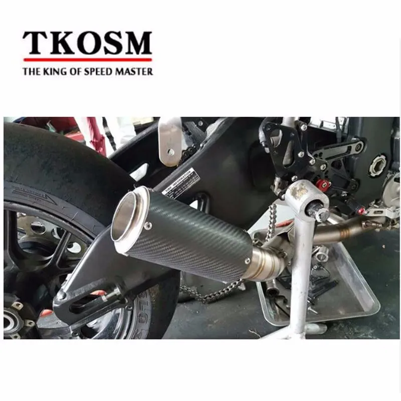 TKOSM Motorcykel Avgas Middle Pipe YZF R1 2015 2016 Rostfritt stål motorcykel Avgas Midlänk Rör för Yamaha YZF R1