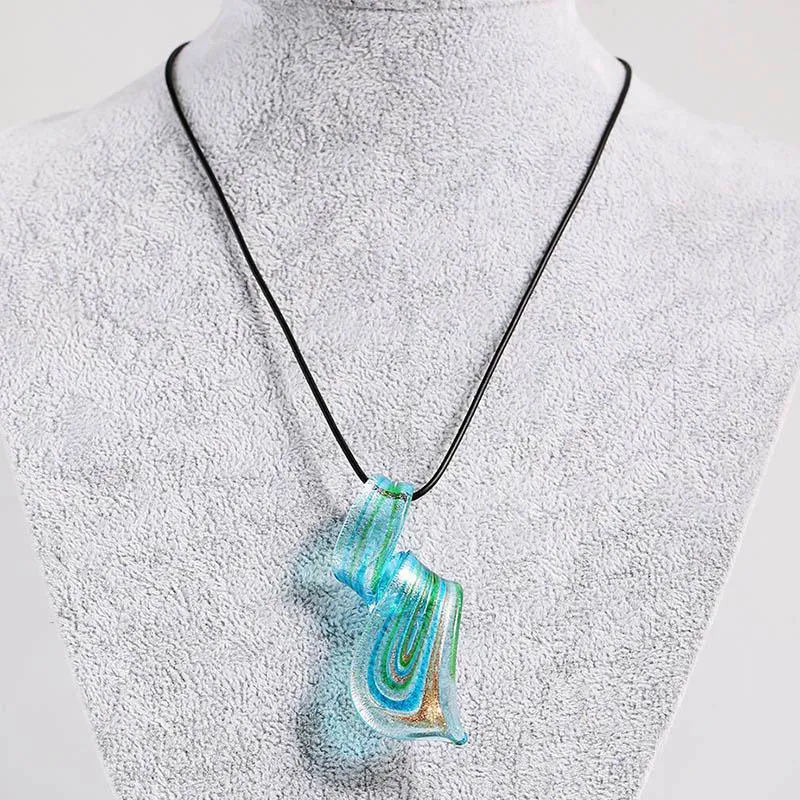 Glass Necklace Earring Jewelry Set Top Fashion Trendy Jewelry Sets Lampwork Glass Murano Pendant Necklace Earrings Set