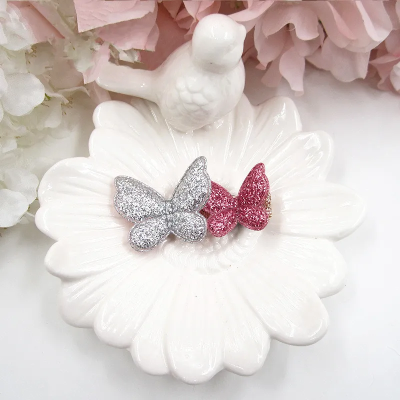 lotファッションキラキラ色の色のかわいい蝶のヘアピン漫画動物バレットブティックヘアアクセサリーPri6010656