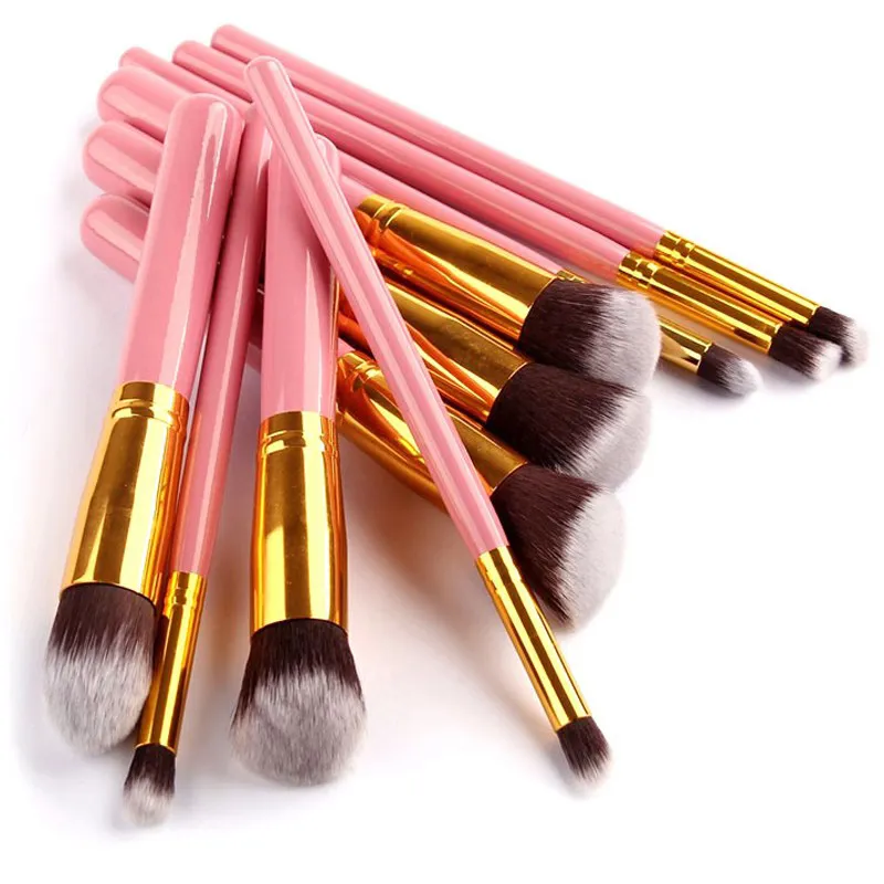 فرشاة ماكياج احترافية 10 أجهزة كمبيوتر/مجموعة SGM SGM Kabuki Brush Woman Make Up Kit Cosmetic Brush Kit Nylon Hair Wood Handle Meepeingow