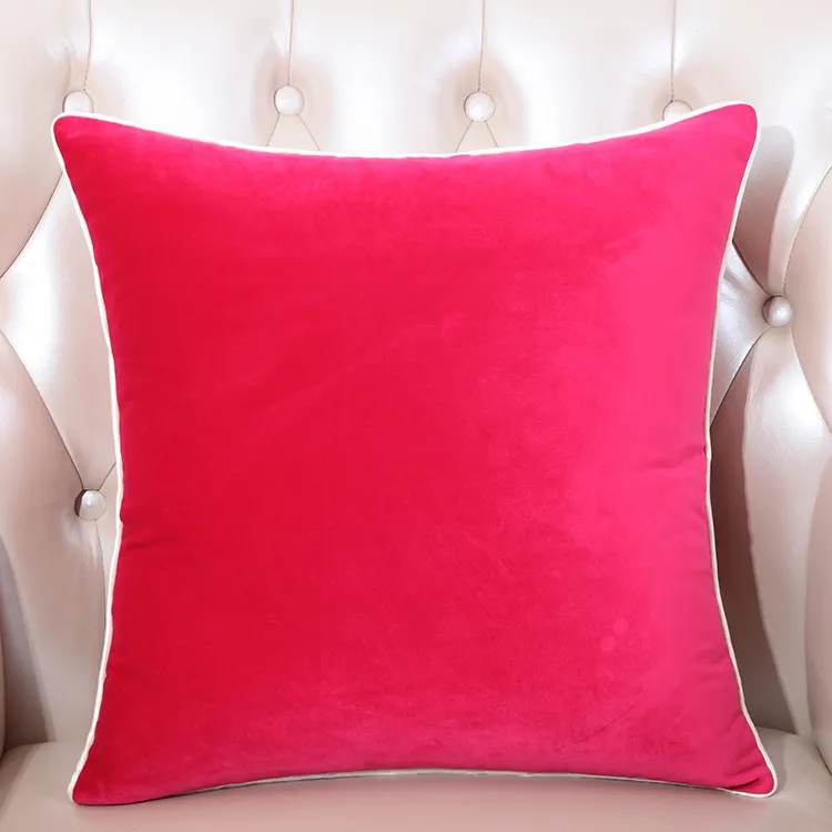 Multi Size Plain Velvet Fabric Pillow Cushion Cover Home Office Sofa Chairs Lumbar Back Cushion Set Europe style Decor Pillow Cases