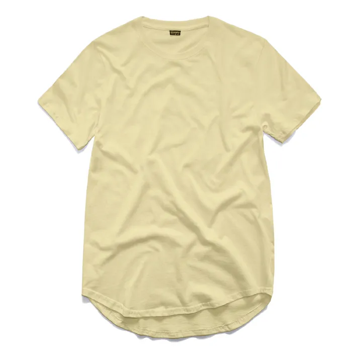 7色のメンズビッグアンドトール衣料品デザイナーシティトレンド服tシャツhomme curved hem tee plain extended t shirt