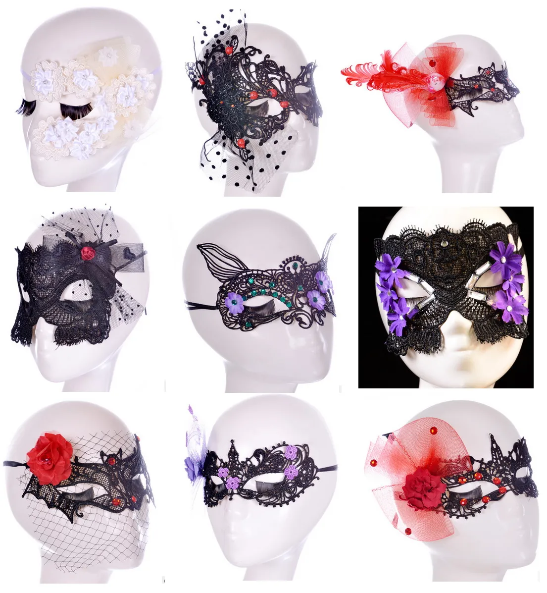 Modèles de vente chauds, masque pour les yeux en dentelle fait à la main sexy fête de Catwoman, masque de danse de discothèque, masque de soirée à thème, dentelle sexy, fête de Pâques dames demi-masque