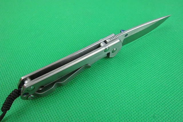 Специальное предложение маленького складного ножа 440C 58HRC Blade CNC Mercerized Steel Hande