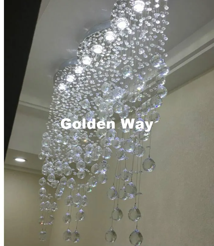 Gratis verzending L100cm W20CM H150cm Crystal Kroonluchter Moderne Woonkamer Kroonluchter Lamparas de Cristal LED Hanglamp