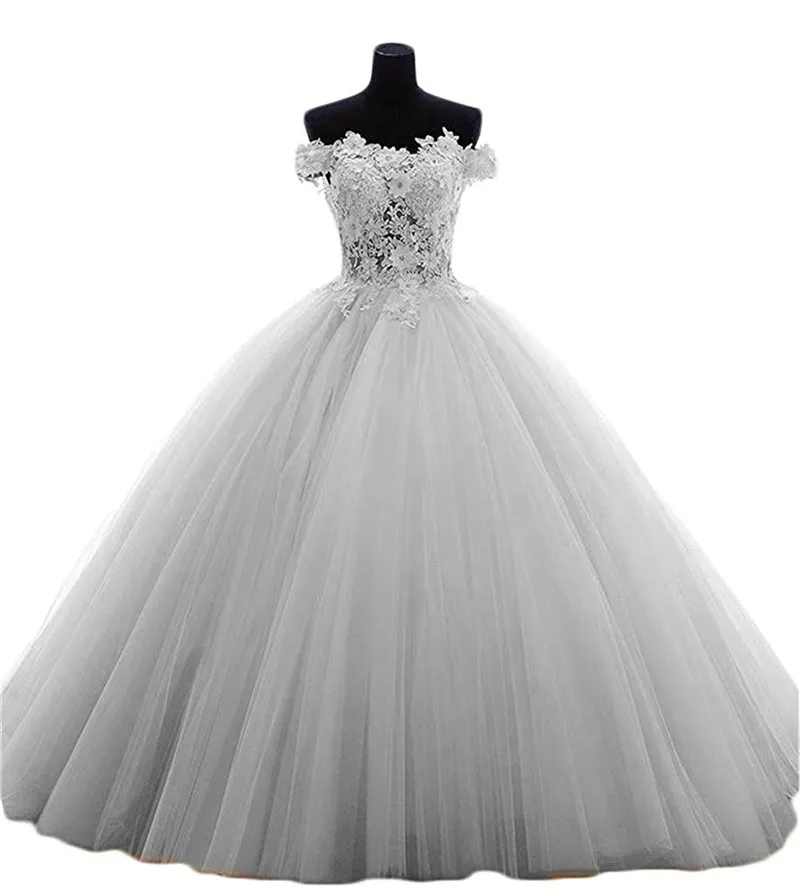 2017 Abiti da Quinceanera in pizzo di moda sexy con applicazioni in tulle Plus Size Sweet 16 Abiti Vestido Abiti da debuttante BQ29