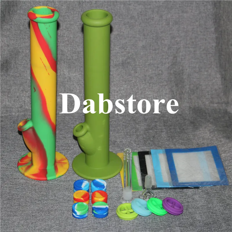 2 stks Silicone Wax Container met vierkante vellen Pads Mat Silicone Bong Silicon Water Pipe Dabber Tool voor Dry Herb Jars DAB