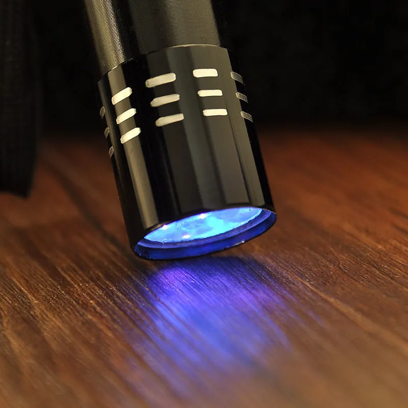 Ucuz Renkli Mini Alüminyum UV ULTRA MOR 9 LED FLASHLIGHT Blacklight Torch Işık Lambası Anahtarlık DHL ÜCRETSİZ GÖNDERİM