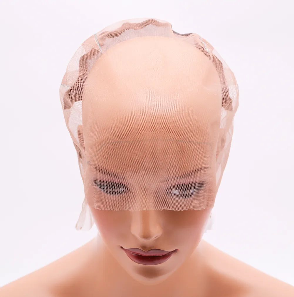 Bonnet de perruque Full Lace sans colle, bricolage, pour la fabrication de perruques, filet pour cheveux en dentelle suisse et française, avec sangles et oreille à oreille, extensible 1615245