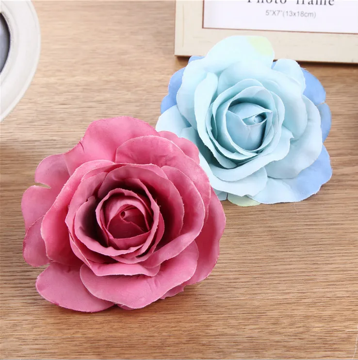 10 pezzi di rose artificiali fiore di seta testa di fiore multi colori la parete di nozze bouquet da sposa decorazione della casa accessorio feste Flores