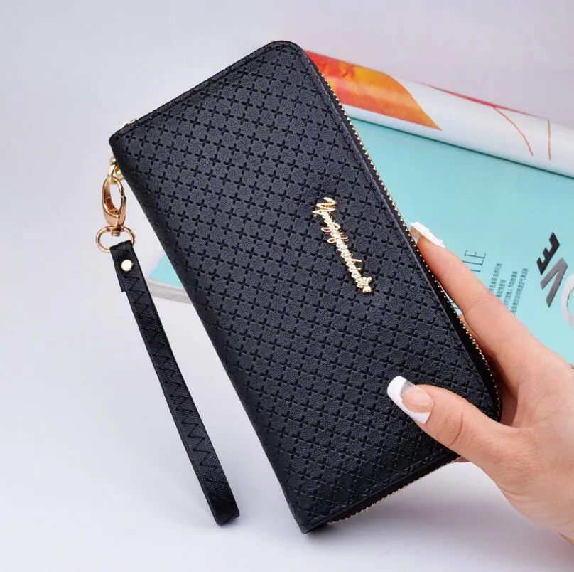 Fashion Plain Casual PU Women Evening Wallets New Brand Long Designer Wallet For Women Big Size Women Purse Handbags 