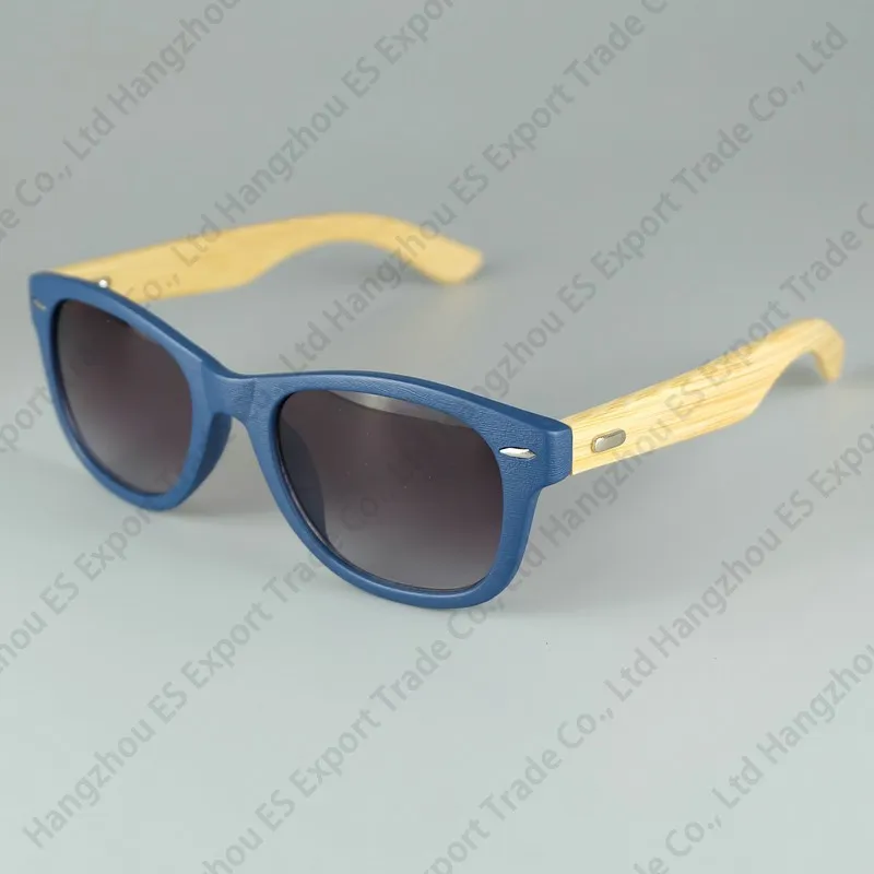 Logo-gravierte verfügbare Holz-Sonnenbrille, Designer-Sonnenbrille aus natürlichem Bambus, Brillen-Stil, handgefertigter Holzbügel, Kunststoffrahmen, 8 Farben