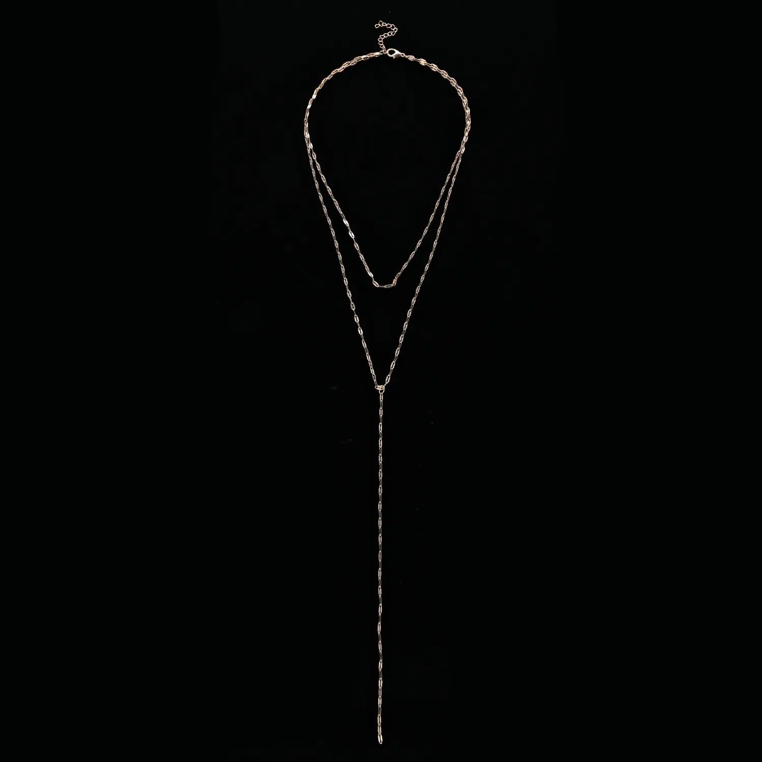 Toptan Uzun Püskül Gerdanlık Kolye Zarif Moda Çift Katmanlı Collier Femme Kadınlar için Gerdanlık Yaka Zincir Kolye Takı