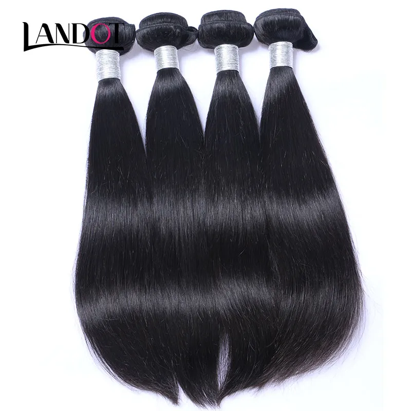 Brazilian Straight Virgin Human Hair Weaves Bundles Unprocessed Peruvian Malaysian Indian Cambodian Mongolian Hair Extensions Natural Color