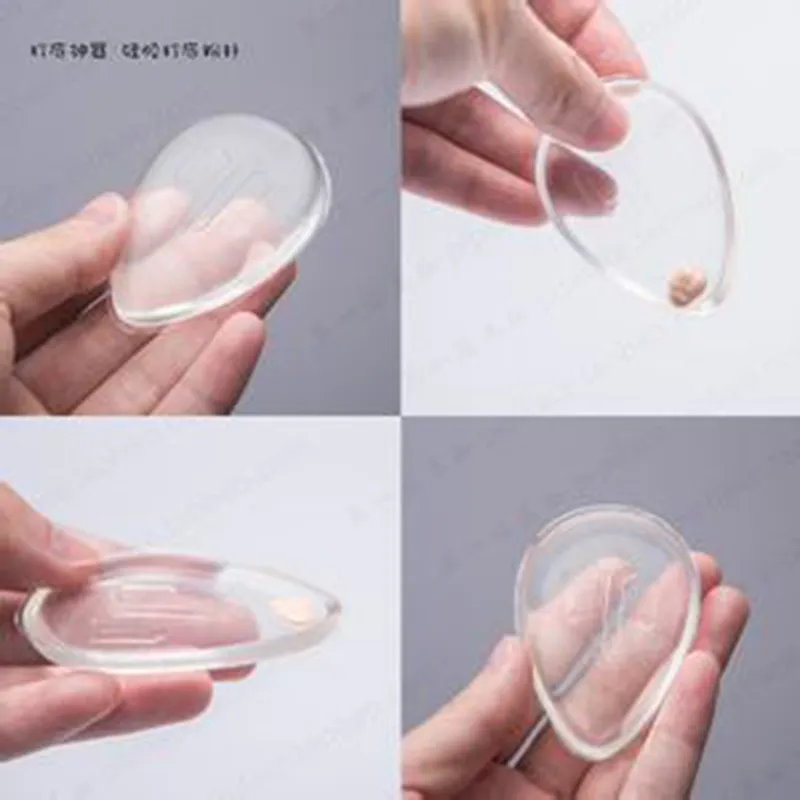 Individueel ontwerp Hele Verkoop Siliconen Spong Silisponge Clear Powder Puff Transparent Silicone Face Foundation Tool Blender