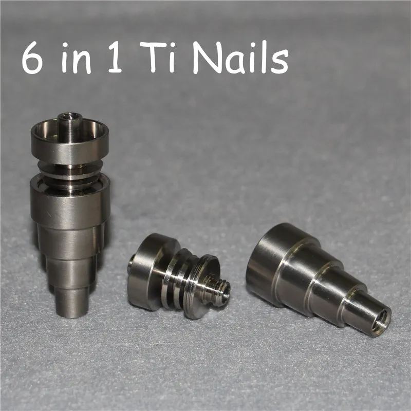 Nail de titane universel sans Dome 6 in 1 10 mm 14 mm 18 mm Femelle mâle double fonction gr2 ti ongles cendre dab rigs3409418