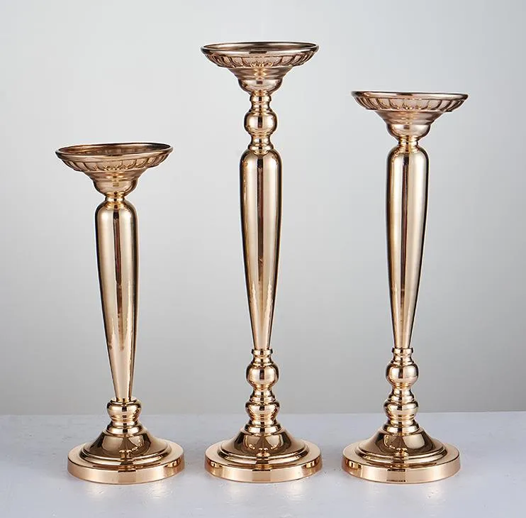 The wedding prop path gold plating column European style flower ware stage master table vase WQ15