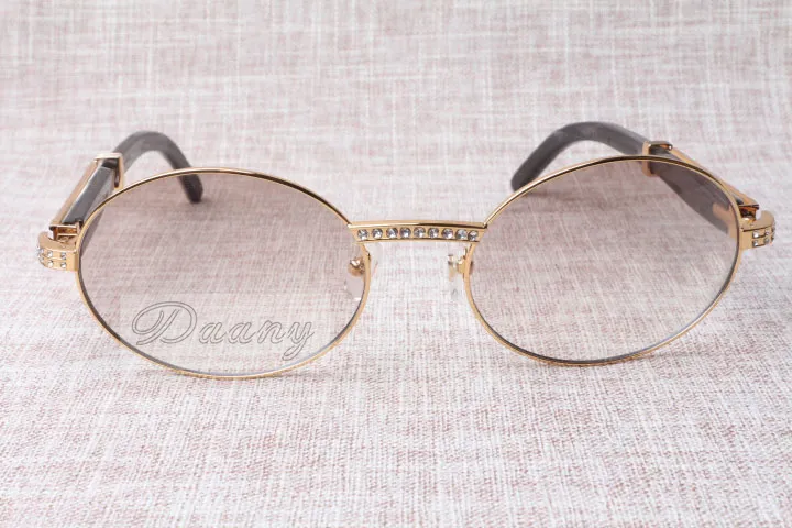 High-End Round Diamond Okulary 7550178 Naturalny Czarno-biały Kąt Rama Spektakl Okulary Mężczyźni Kobiece Okulary Wielkość: 57-22-135mm