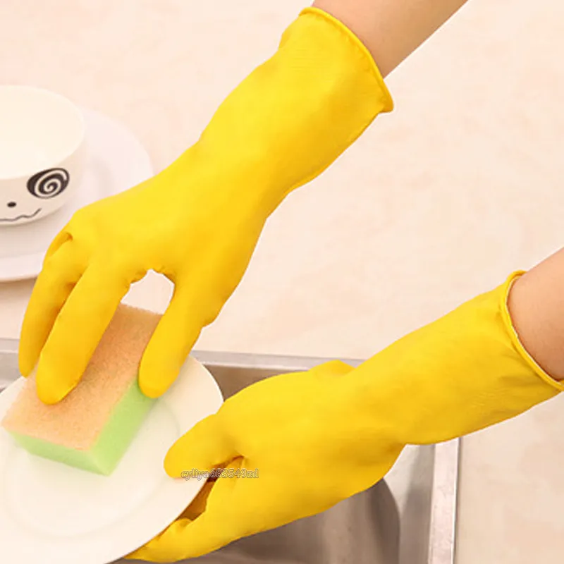 Rubber Household Gloves for Cleaning Durable Dishwashing Housework Glove Kitchen Laundry Wash Dish Clothes Waterproof Rubber Gloves