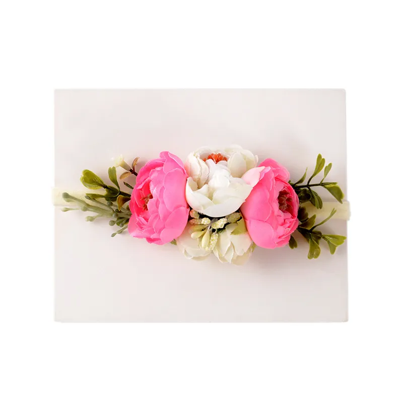 Baby Girl Camellia Flores artificiales Accesorios para el cabello Flores de seda Diente