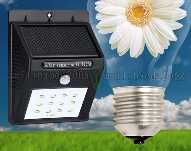 NOVA 12 LED Brilhante Painéis Solares Lâmpada Ao Ar Livre Jardim Sensor de Movimento Ativado Luzes de Energia Solar Para Pátio Esgrima À Prova D 'Água MYY