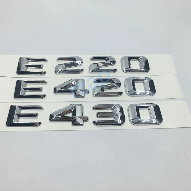 Auto Kofferbak Embleem Badge voor Mercedes Benz W124 W211 E-CLASS E220 E420 E430 Chrome Letters Logo Sticker239v