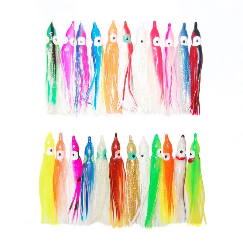 10cm Squid Skirts Soft Fishing Lures Jigs Mixed Color Luminous
