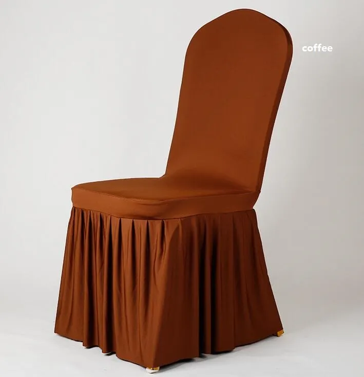 Capa de cadeira de banquete de casamento de alta qualidade saia de cadeira protetor de capa de capa de capa de estilo de saia plissada de cadeira elástica spandex wt8630541