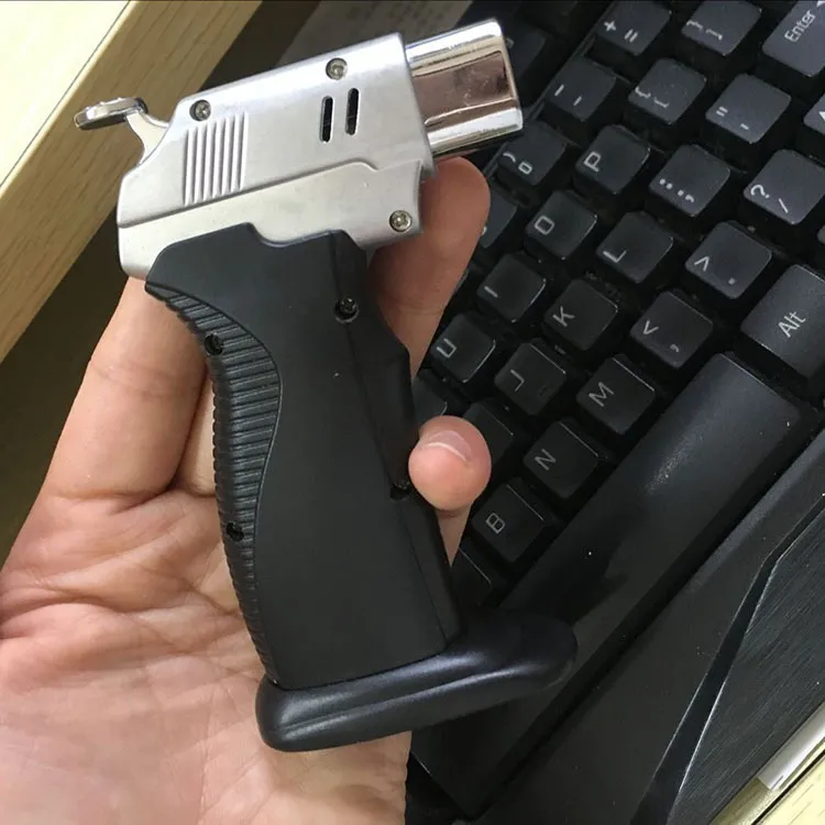 Windproof Butane Gas Lighter With Double Flame Torch And Spray Gun Jet