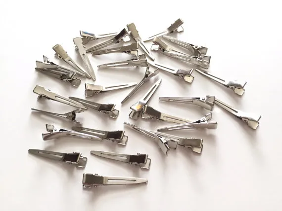Single Prong Alligator Clips 134 inches 45 mm Alligator Hair Clips Silver Metal Hair Clips lot1601835