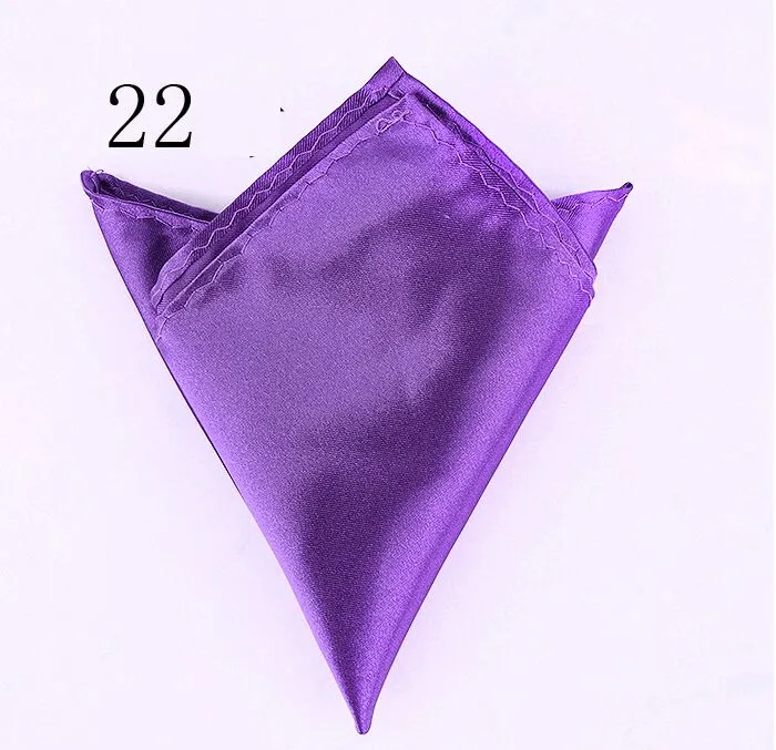 Chusteczki Męskie Satin 35 Solid Color 22 * ​​22 cm Chusteczki Wedding Party Hanky ​​Plac Plac Dla Ojca Business Tie Prezent