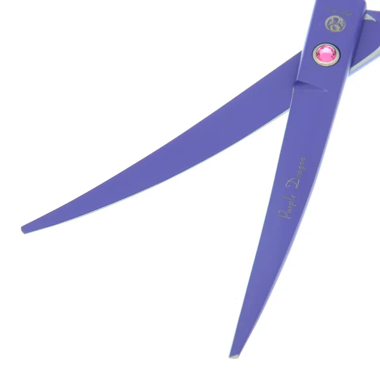 7.0Inch Purple Dragon Professional Pet Scissors for Dog Grooming Forbici da taglio Thinning Forbici Curved Shears Tesoura Puppy, LZS0360