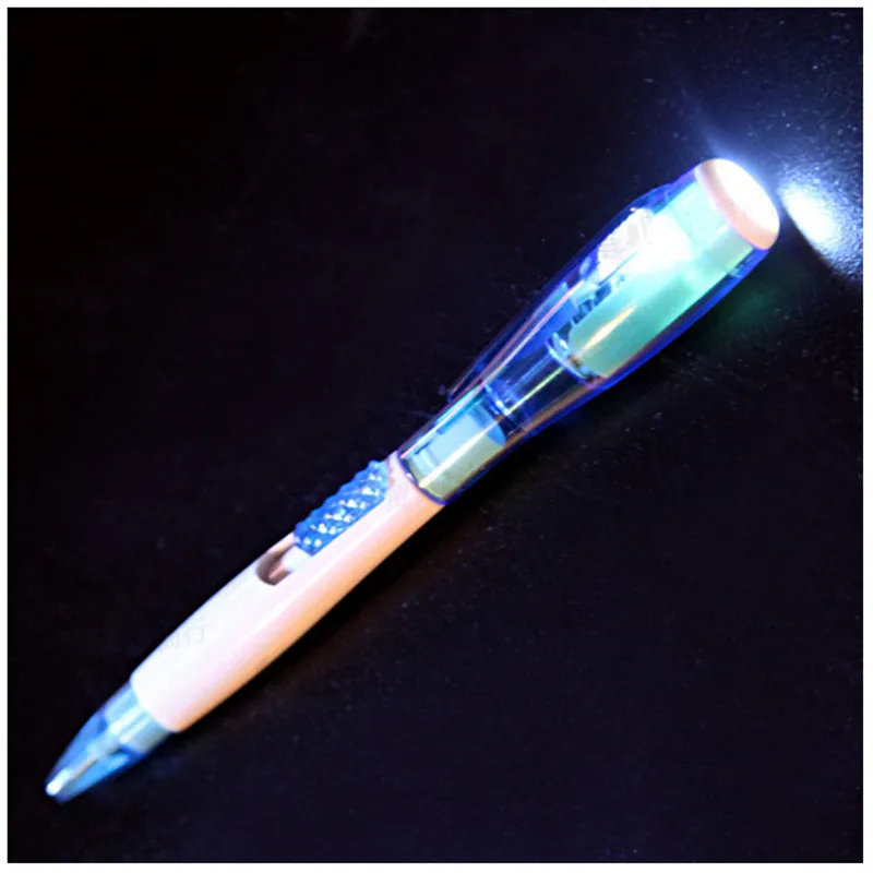 Led flashlight multi purpose ball point pen cute creative stationery new strange signature writing notes 3d light3699466