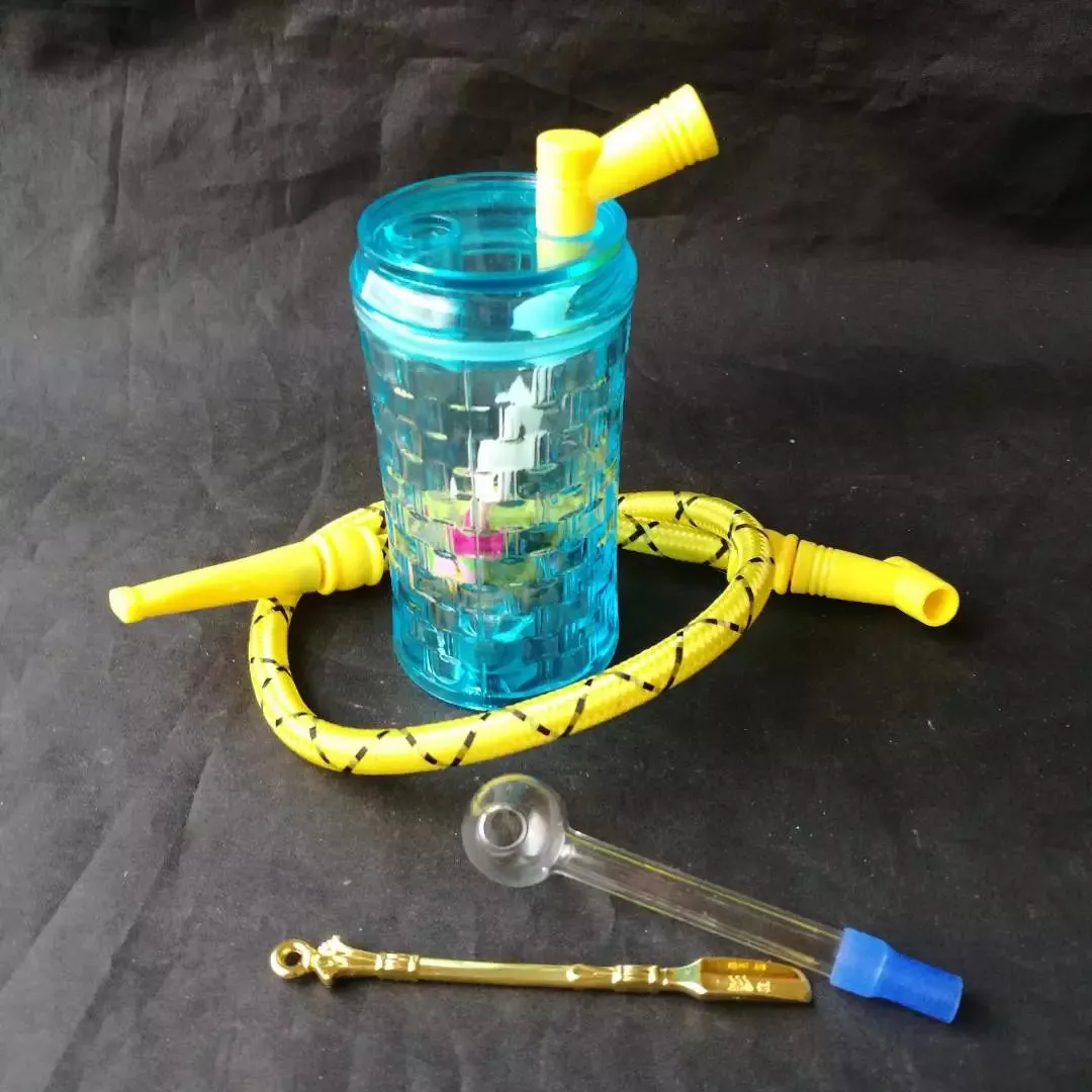 Accessori bong in vetro acrilico con narghilè blu, accessori bong in vetro all'ingrosso, narghilè in vetro, fumo pipa ad acqua, spedizione gratuita