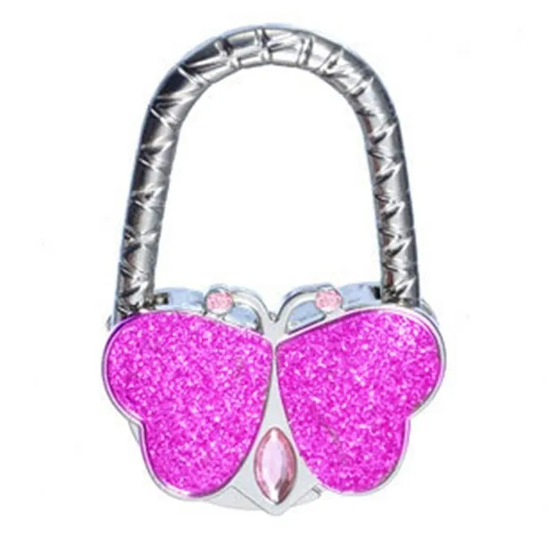 Metal Foldable Bag Purse Hook Bags Hanger/Purse Hook/Handbag Holder Shell Sack Folding Table Butterfly Bling Colors