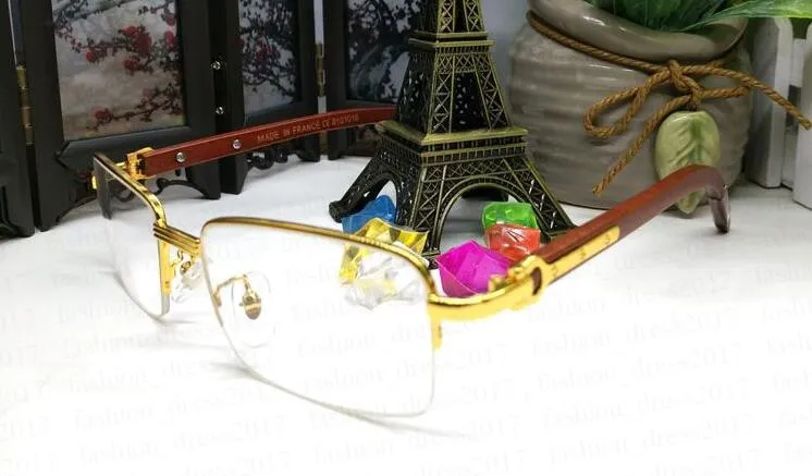Erkekler için yeni moda spor güneş gözlüğü manda boynuzu gözlük altın ve gümüş çerçeve yarım çerçeve gözlük çok renkli ahşap gözlük gafas
