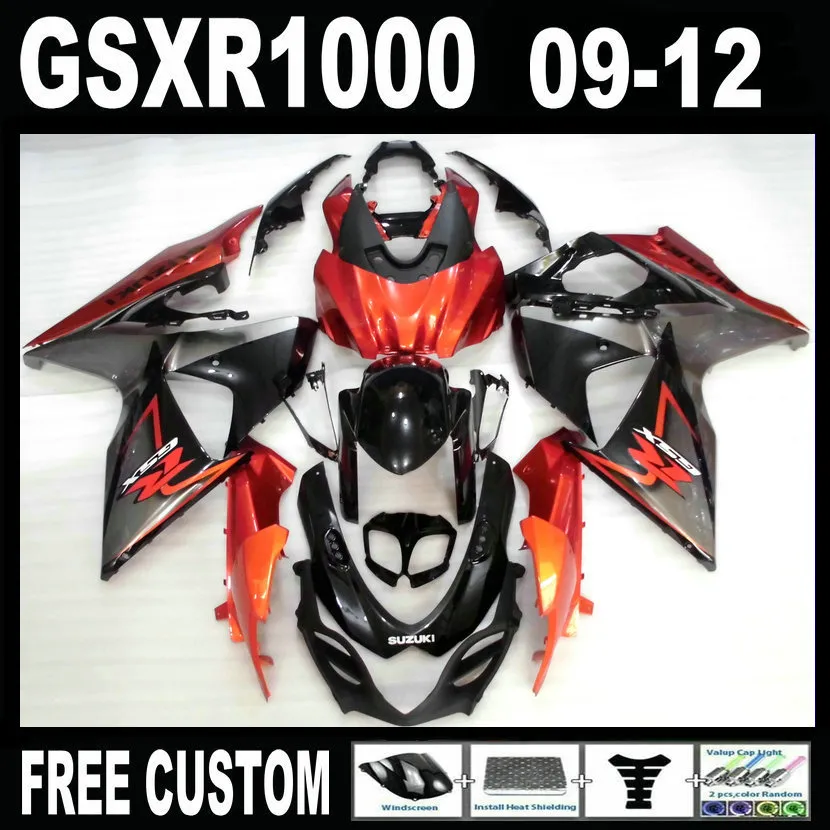 Injection mold fairing kit for Suzuki GSXR1000 09 10 11 12 wine red black fairings set gsxr 1000 2009-2012 IT02