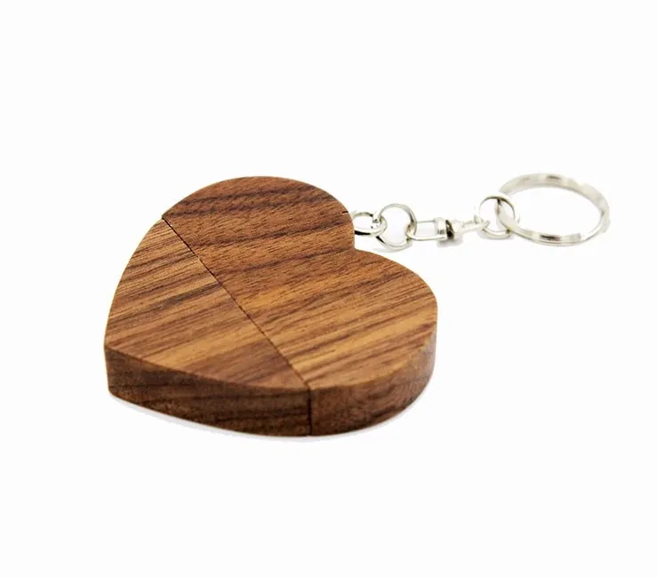 DHL ship customize natrual Wooden Pendrive 4GB 8GB 16GB 32GB Heart USB Flash Drive U disk Memory Stick USB for photography Wedding Gift