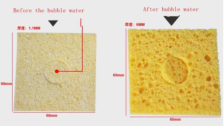 Чистка губкой температуры паяльника, уход за специальной сварочной головкой, высокотемпературная сжатая губка / 60 мм * 60 мм * 6 мм