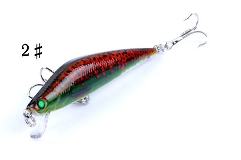 Färgglada målade laser minnow Crank Bait Rattlin Lure 8cm 8.2g Flygfiske Simulering Fisk Swimbaits Hooks