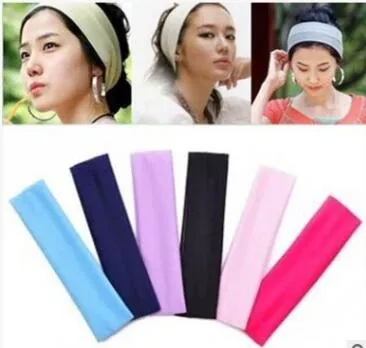 Stretch hoofdband sport yoga haarband zweetkop wrap unisex