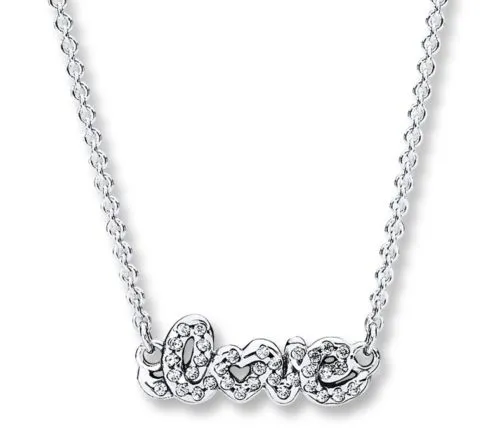 Perles Signature d'Amour 45 Cm / 17,7 En Collier Authentique Argent Sterling 925 Convient aux Bijoux de Style Pandora Européen Charms Perles Andy Jewel 590415CZ