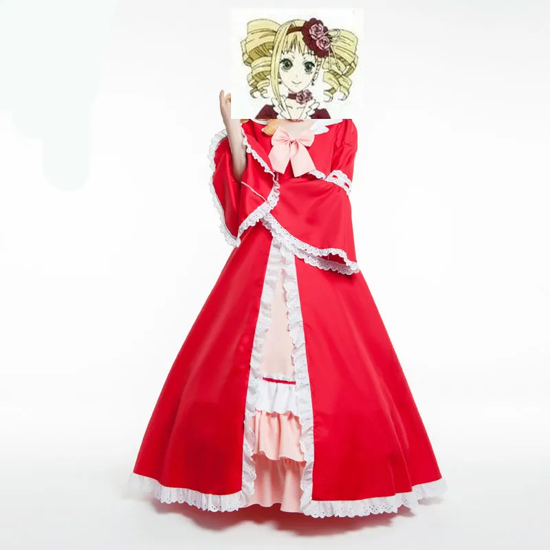 Hotcos Black Butler Elizabeth Cosplay Kostuum Kleid Red Lolita Jurk Custom Size Mooie Jurk Hoge Kwaliteit