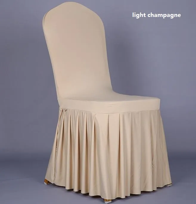 Cadeira saia capa casamento banquete cadeira protetor slipcover decoração plissada saia estilo cadeira capas elásticas spandex de alta qualidade wt056