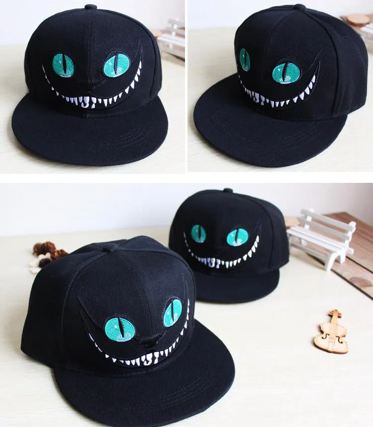 Alice in Wonderland Cheshire Cat Cartoon Snapback Kapelusze Czapka dla mężczyzn Kobiety Snap Back Baseball Cap Snapback Hiphop