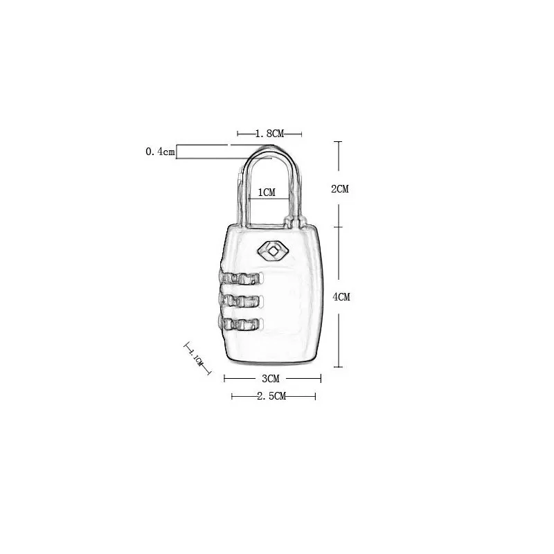 TSA Luggage Strap Locks 3 Digit Plastic Alloy Lock Password Customs Handbag Padlock Combination Suitcase Travel Lock Resettable ZA1417